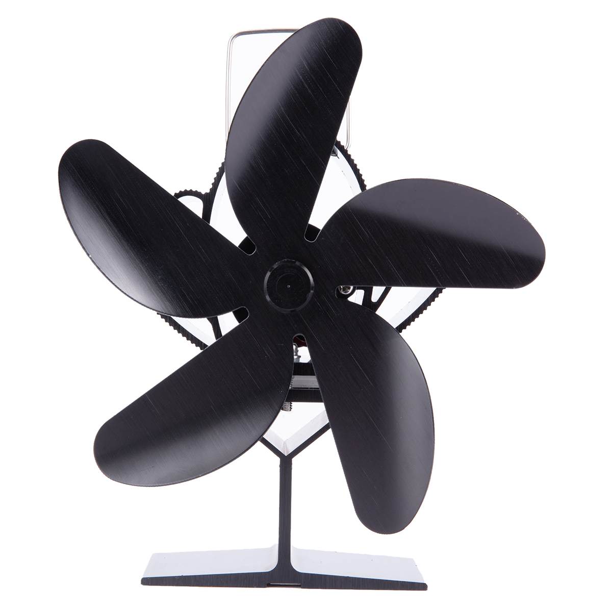 Black Fireplace 5 Blade Heat Powered Stove Fan komin Log Wood Burner Eco Friendly Quiet Fan Home Efficient Heat Distribution