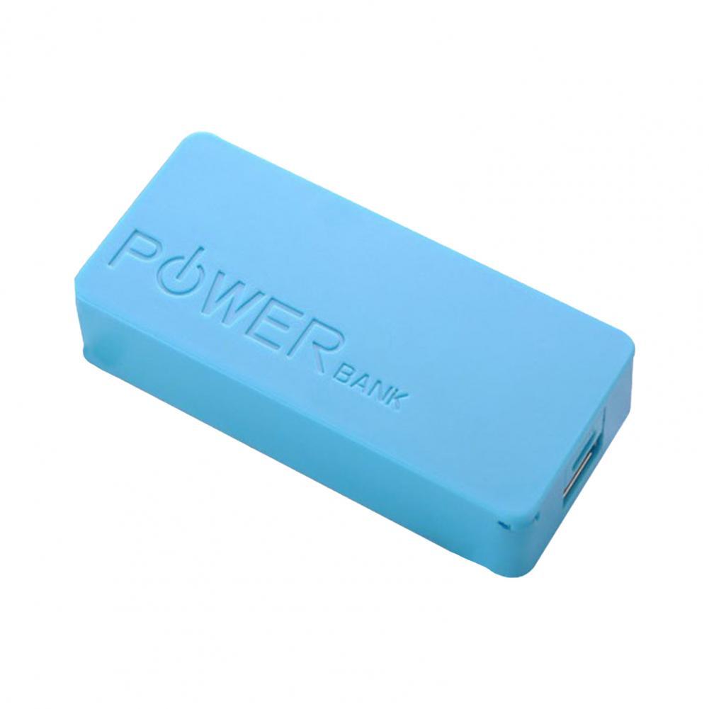 Fireproof Lightweight 2 x 18650 Battery Power Bank DIY Box for Phone:  Blue