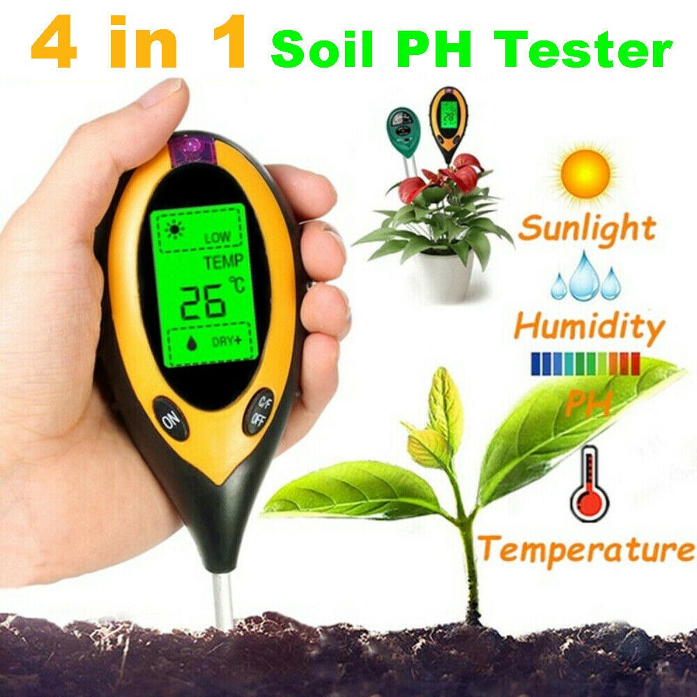 PH Soil Tester Soil Moisture Meter Monitor Sunlight Temp Testers Acidity Alkali Test Tool Garden Plant Thermometer Hygrometer