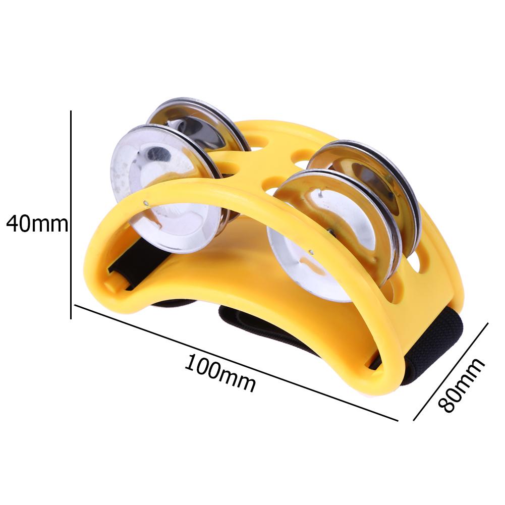 Elliptical Cajon Box Drum Companion Jingle Tambourine Percussion Instruments Accessory Hand Foot Davul Tambourine: Yellow