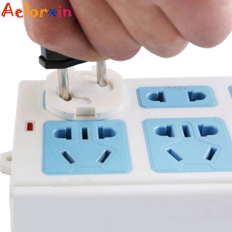 10Pcs/Lot Rotate Cover 2 Holes EU Standard Child Socket Cover Baby Safety Children Electric Protection Plastic Socket Baby Locks