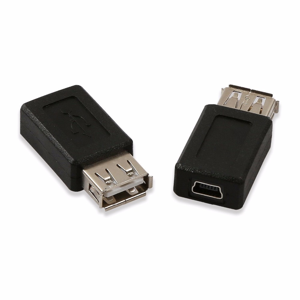 2pcs/lot USB 2.0 A Female to USB B Mini 5 Pin Female Adapter Converter