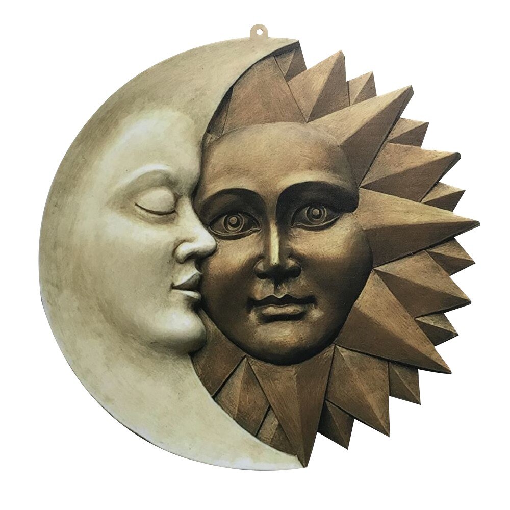 Sculpture de mur de soleil et de lune céleste, 4 # , icônes d'astronomie, décoration artisanale, décorations de jardin, mariage