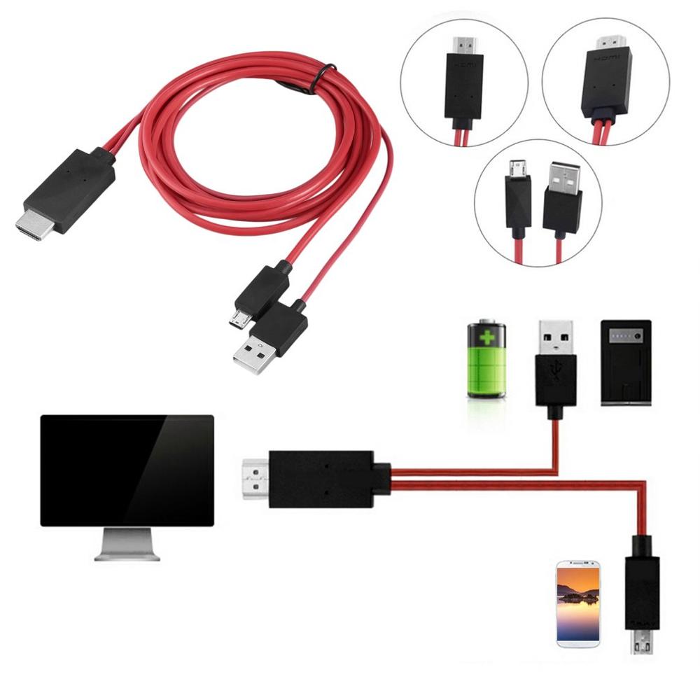 Professionele Mhl 1080P Micro Usb Naar Hdmi-kabel Met 11Pin Voor Samsung Praktische Duurzaam Mhl Usb Hdtv Kabel