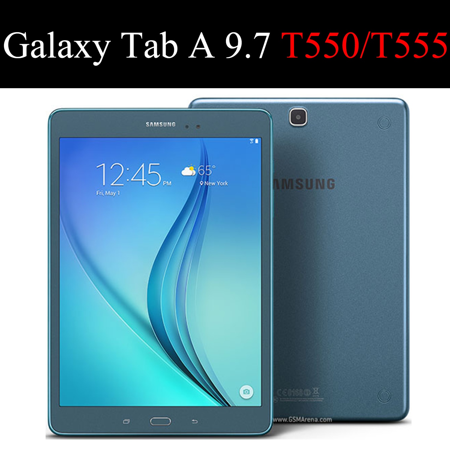 Tablet cover til samsung galaxy tab  a 9.7 "smart sleep wake wake solid solid shell stand cover three fold capa for sm -t550/t555