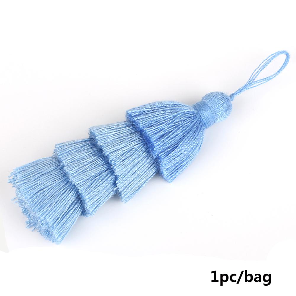 Pampilles en Poly coton 4 couches | Pour décoration de mariage, sac de vêtement accessoire rideaux de couture, pendentifs pampilles à la pour bricolage: Light Blue