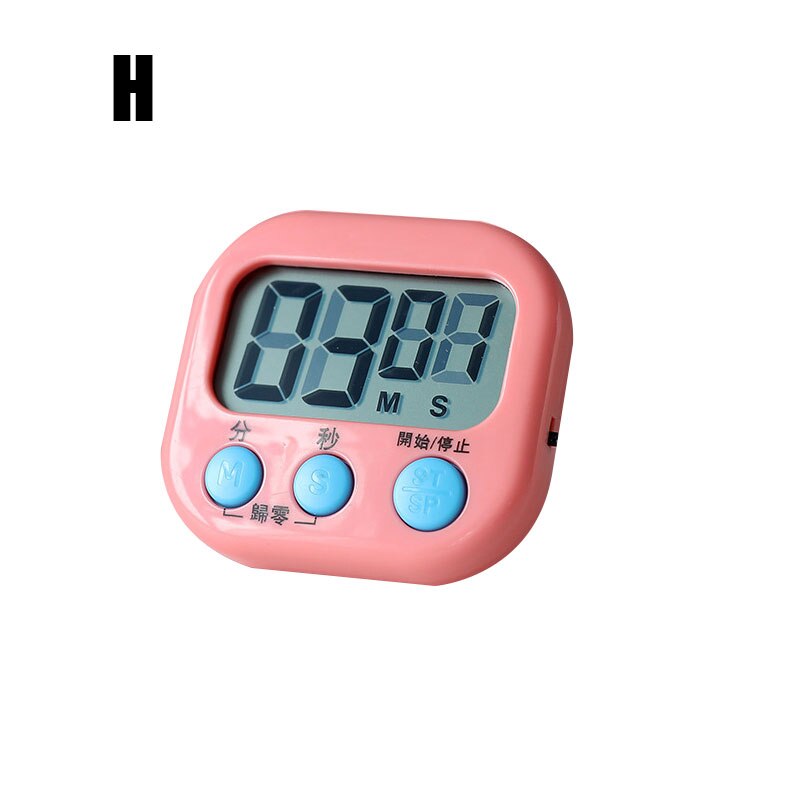 Newly Digital Kitchen Timer Big Digits Loud Alarm Magnetic Backing Stand for Cooking Baking Sports Games Office Study FI: h - pink