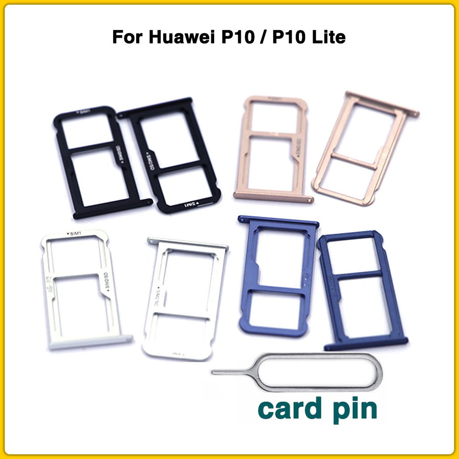 Sim Houder Slot Adapter Reparatie Onderdelen Voor Huawei P10 / P10 Lite Sim Lade Sim Card Reader Houder Slot connector + Kaart Pin