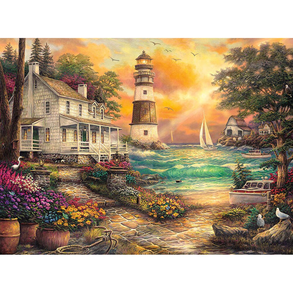 5D BRICOLAGE Plein Carré Diamant Peinture Montagne Paysage Broderie point De Croix Mosaïque Strass Halloween Décor: 03