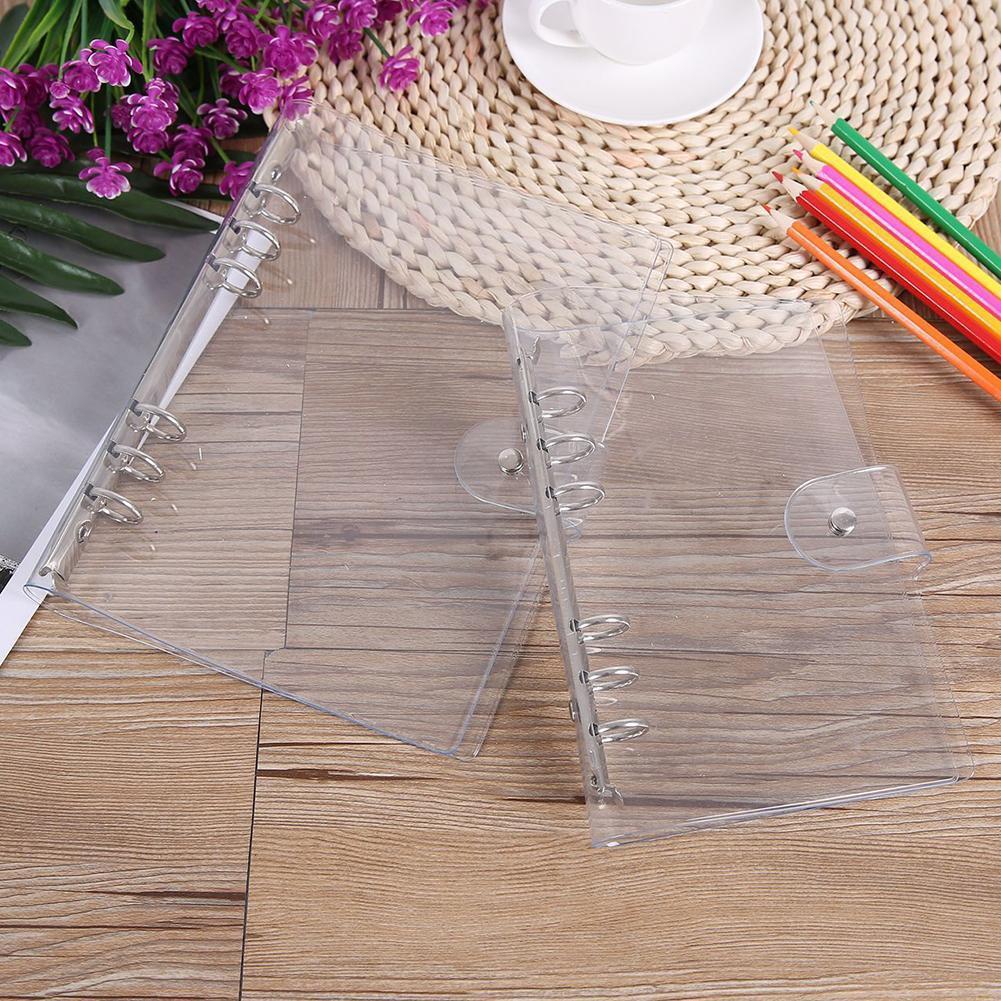 1pc Transparent Color Plastic Clip File Folder A5/a6/a7 Supplies Office Ring Agenda School Leaf Notebook Loose Binder Plann W8l1