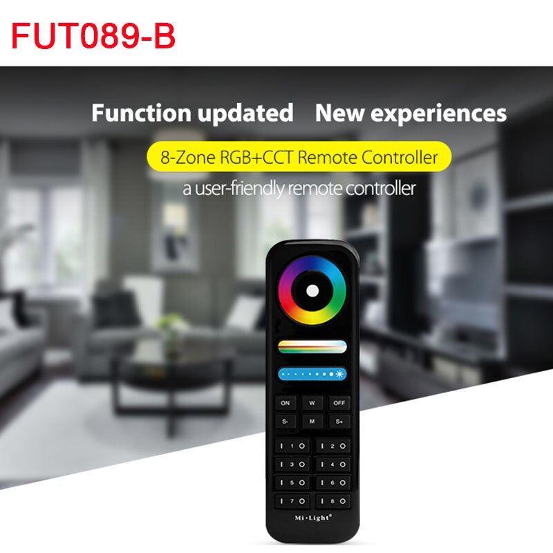 Miboxer 8 Zone Rgb + Cct Led Controller 2.4G Draadloze Afstandsbediening Wandmontage Touch Panel,5IN 1 Smart Led Strip Controller Milight: FUT089-B