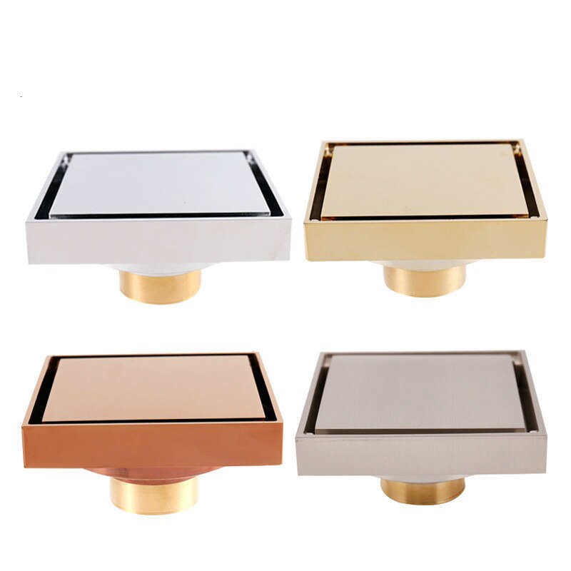 Stainless Steel 10*10cm Floor Drains Square Shower Floor Drains Tile Insert Drain Channel Bathroom Kitchen Waste Grate MJ807