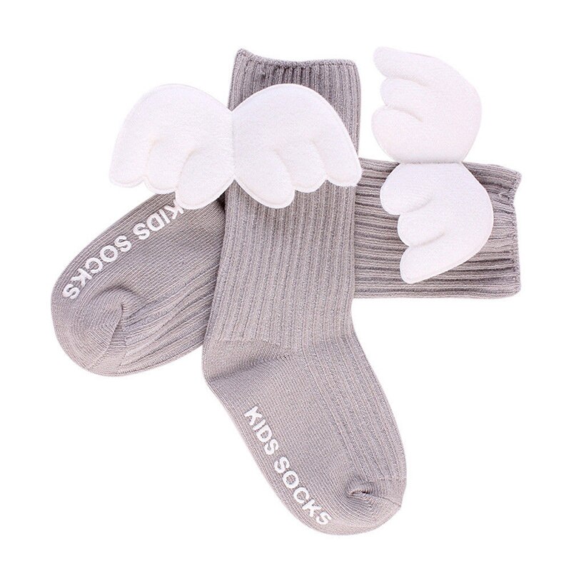 Newborn Baby Girls Socks Angel Lovely Wing Toddler Infant Kid Cotton Knee Winter Warm Cute Casual Socks 0-4T
