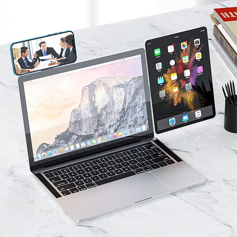 Magnetische laptop-handyhalterung, verstellbare laptop-handyhalterung, seitlicher laptop-clip