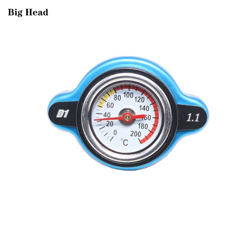 Radiator Cap - D1 Spec Thermo Gauge - 0.9/1.1/1.3 Bar - Aluminum Alloy & Silica Gel - For Cars & Motorcycles: Big Head1.1