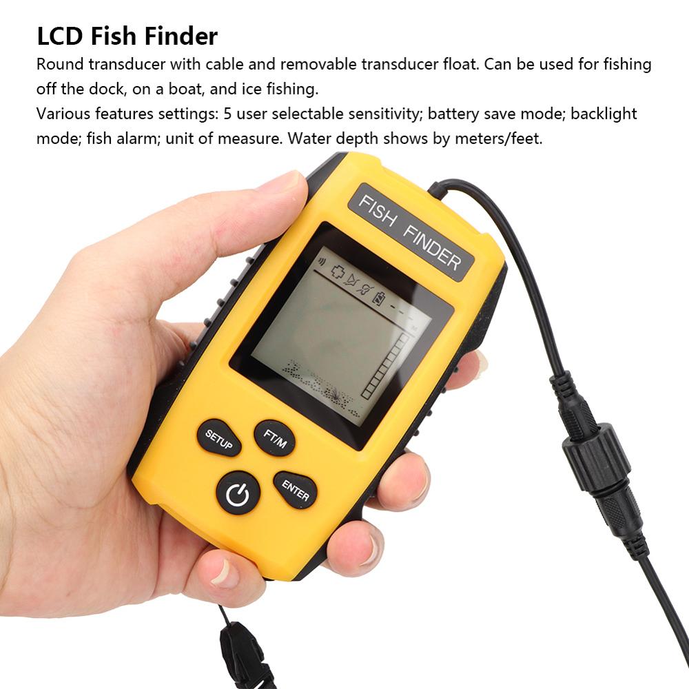 TL88 Fish Finder Handheld LCD Display Fish Finder Portable Fishfinder Fish 100m-0.9m Depth Finder with Sonar Sensor