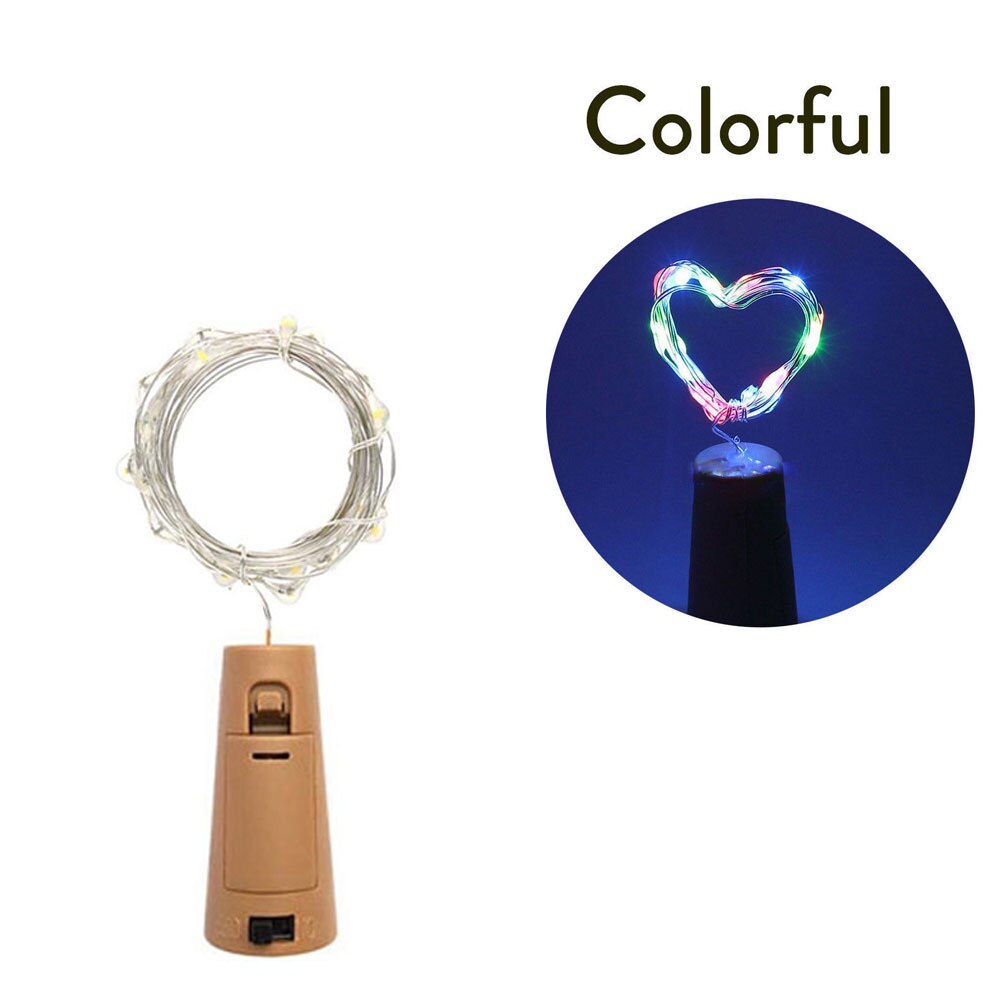 3m vinflasker med kork 30 led flaske lys batteri kork til fest bryllup jul halloween bar indretning varm hvid snor lampe: Flerfarvet