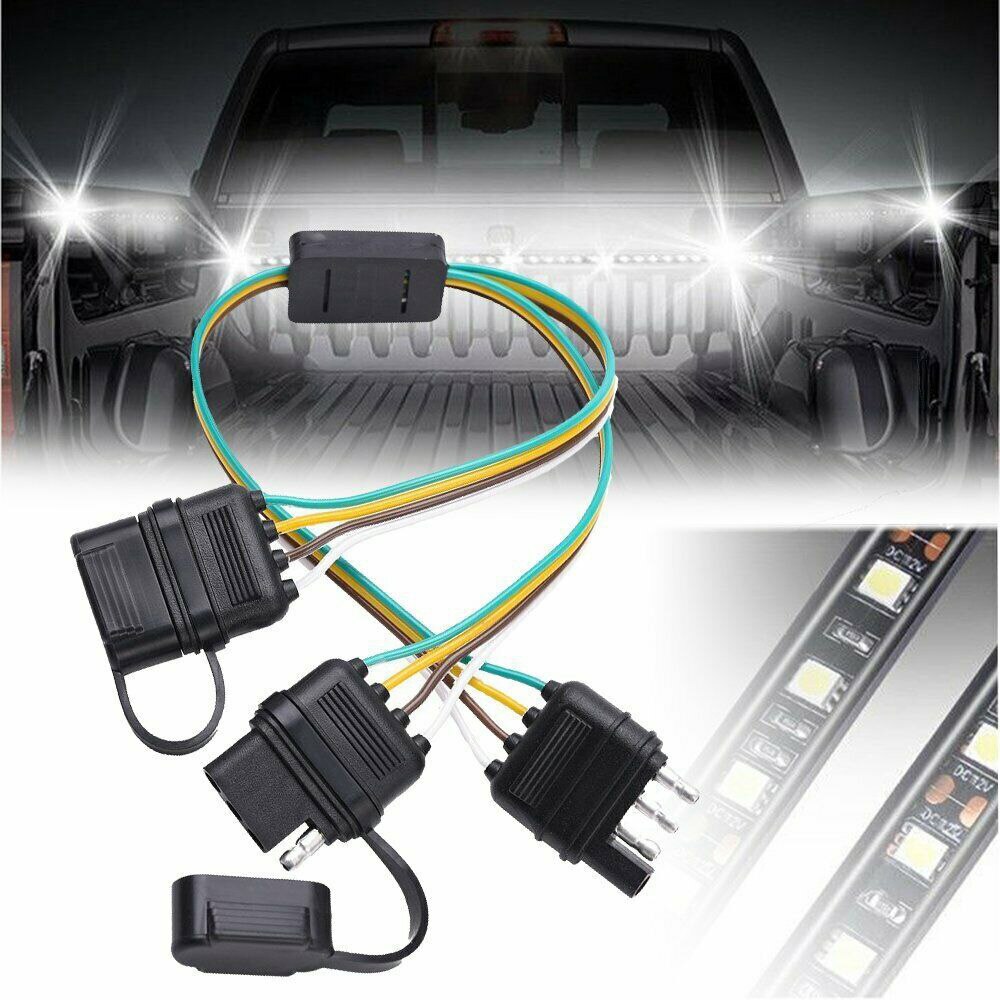 Replacement Y-Splitter harness Parts 2 Way Adapter 4 Pin Trailer Extension Connector 12V