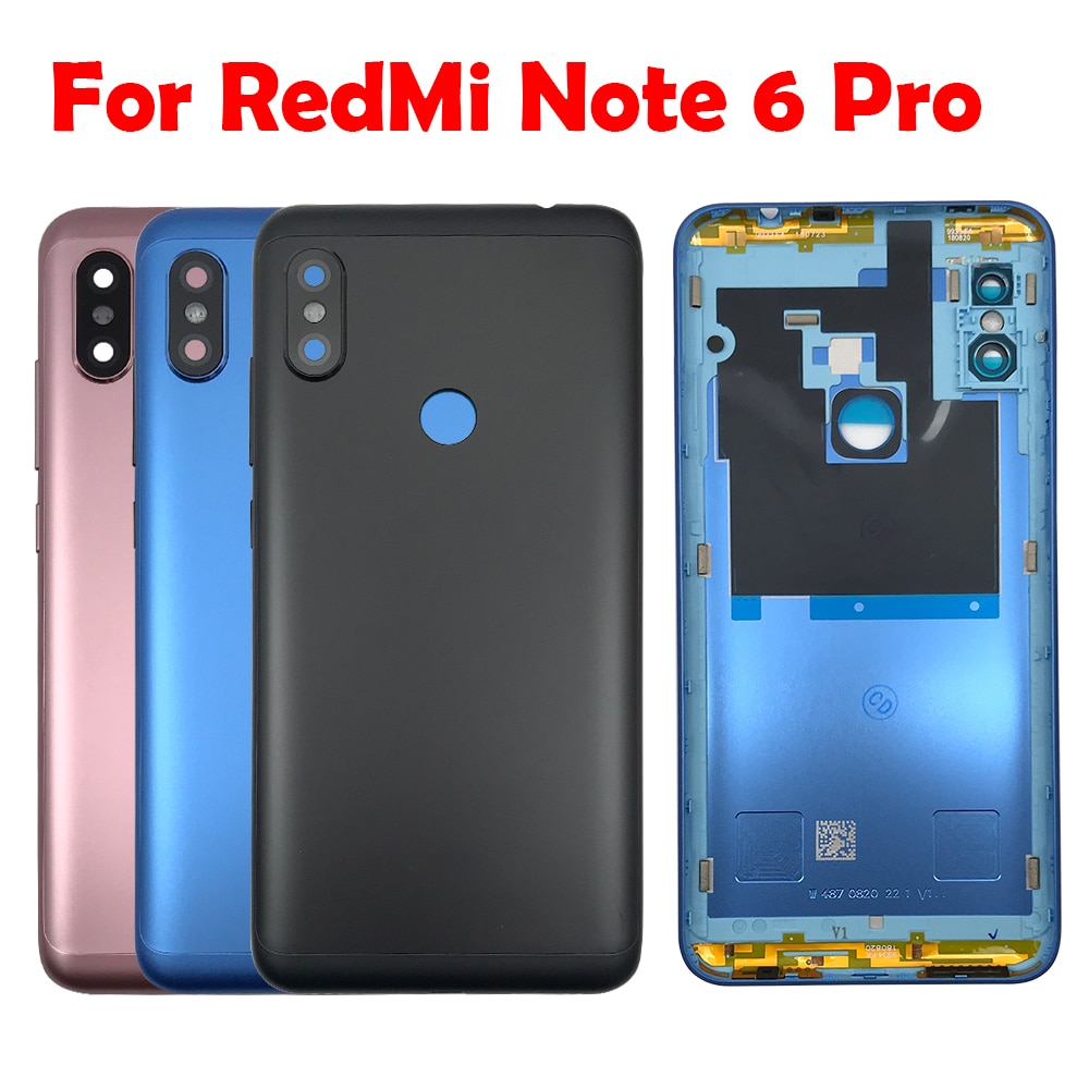 Batterij Back Cover Voor Xiaomi Redmi Opmerking 4X 5 6 Note5 Note6 Pro Terug Batterij Deur Achter Behuizing Met volume Side Knop Sleutel