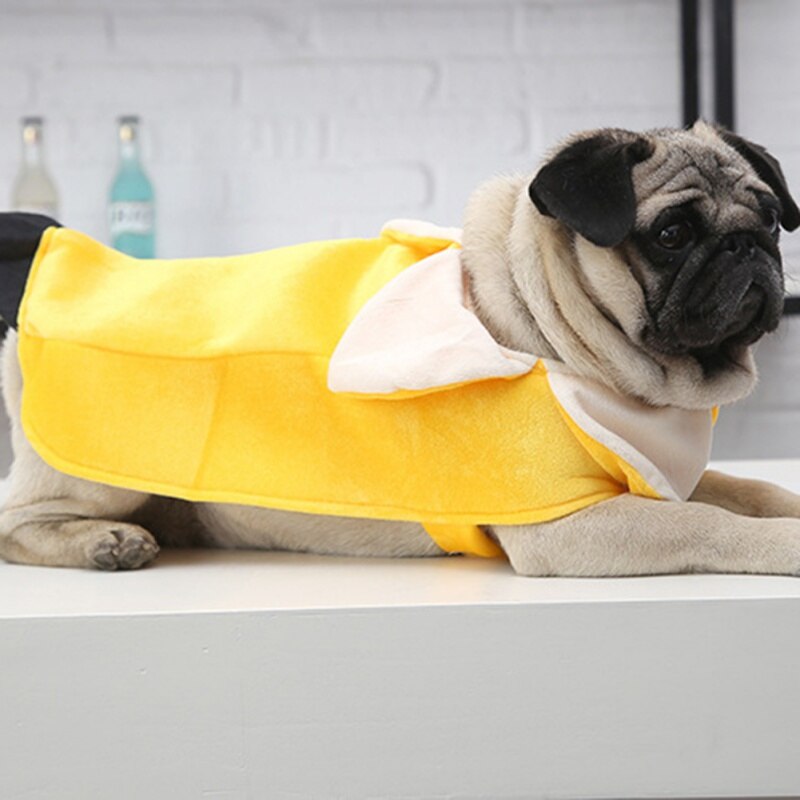 Ropa de de mascotas túnica de plátano, vestido de fantasía con tema divertido, disfraz de cachorro de perro, Gato de Halloween, productos divertidos de mascota Bulldog