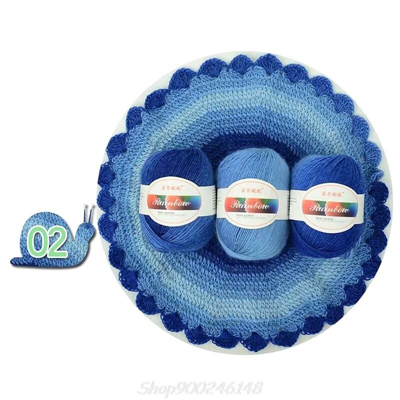 Soft Worsted Yarn Rainbow Gradient Colors DIY Baby Knitting Wool Shawl Scarf Sweater Crochet Thread Supplies Jy16 20