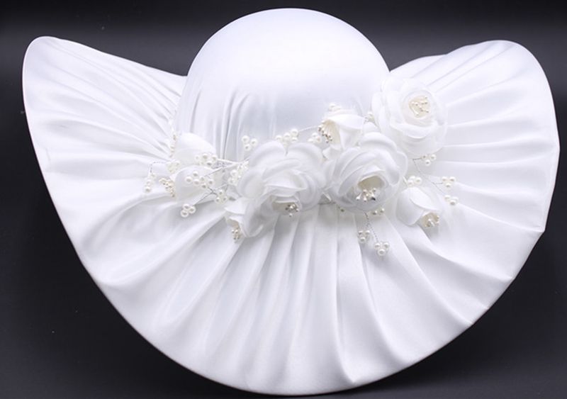 verrotten Weiß hochzeit Hütte, hochzeit hüte für frauen elegante, braut Hütte, hochzeit zubehör chapeau femme mariage braut zubehör