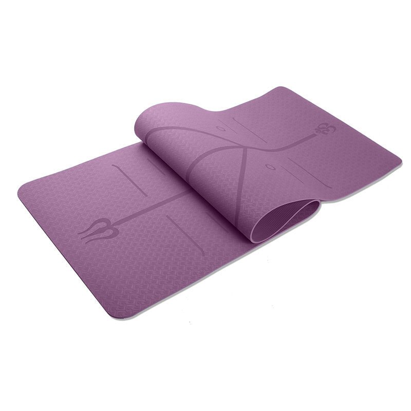 Eco-Friendly 6mm TPE With Posture Line Thicken Yoga Pilates Mats Pad For Lose Weight Home Gym