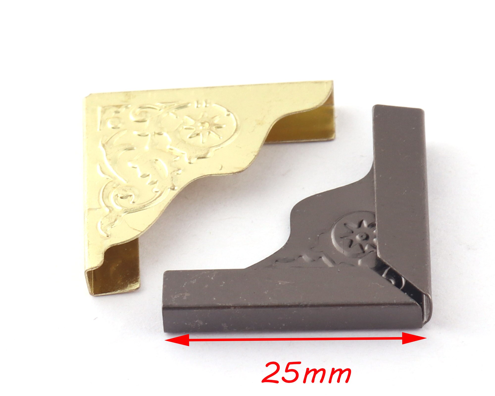25mm Corner Protection Vintage Pattern Style Box Corner Corners Jewelry Decorative Wood Corner Book Corner clip 12pcs