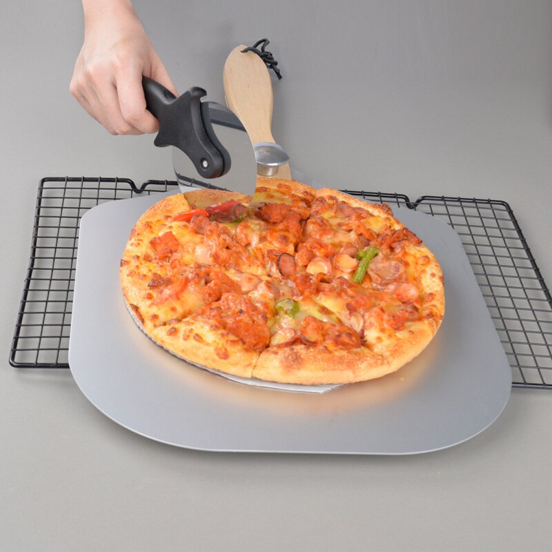 Pizza Cutter Sharp Rocker Blade Stainless Steel Pizza Knife Pastry Chopper Pizza Clip Triangle Shovel Pizza Tool Set Accessories