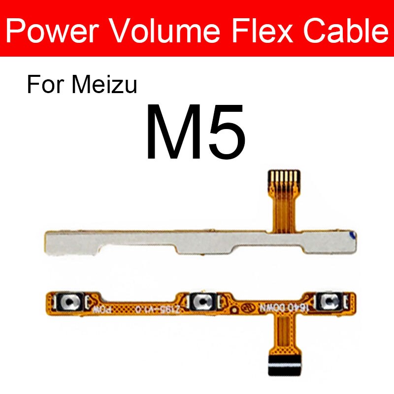 Volume & On Power Flex Cable For Meizu Meilan M1 M2 M3 M3s M5 M5s M5c M6 M6S Max Note Switch Button Key Side Flex Ribbon Repair: M5