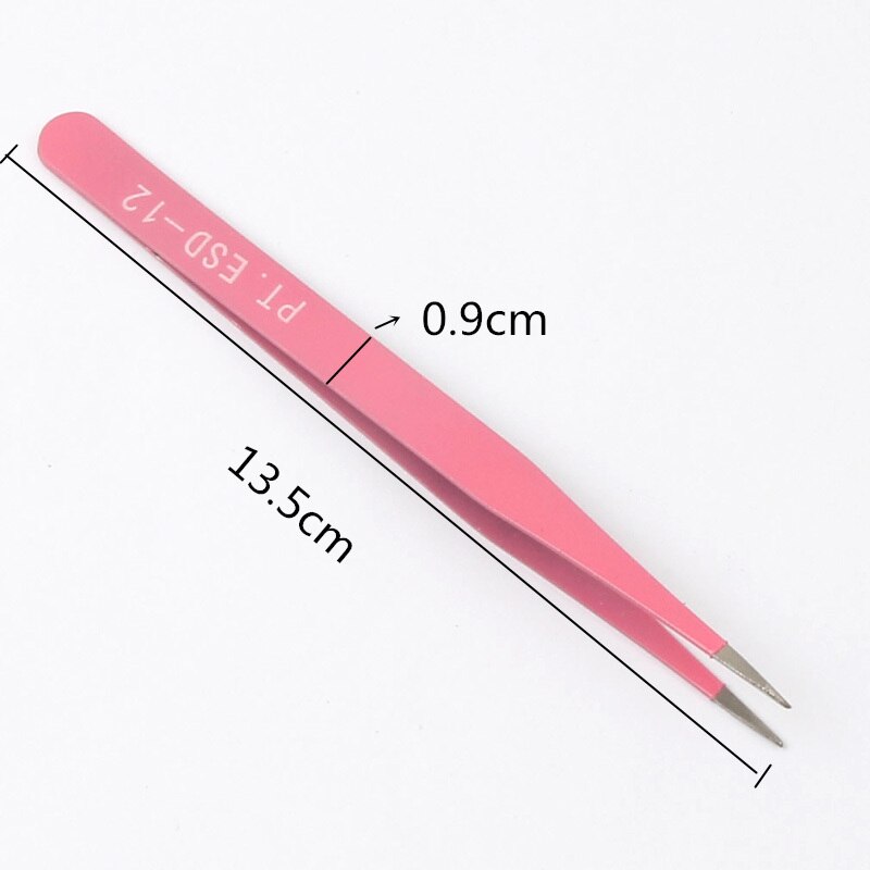 Herramientas de costura pinzas para doblar recto de excelente , herramientas y accesorios de coser cruzados antiestáticos de acero inoxidable, bricolaje: Pink Straight  12