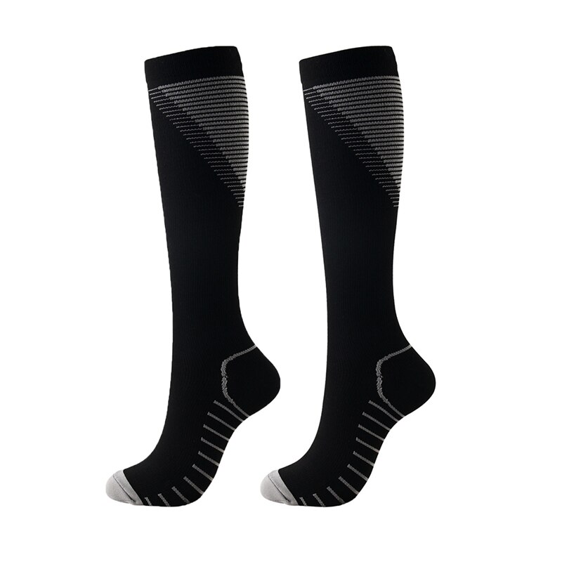 Sports Socks Compression Socks Running Women Men Marathons Circulation Athletic Edema Varicose Veins Travel Over Knee Stockings: Gray / M