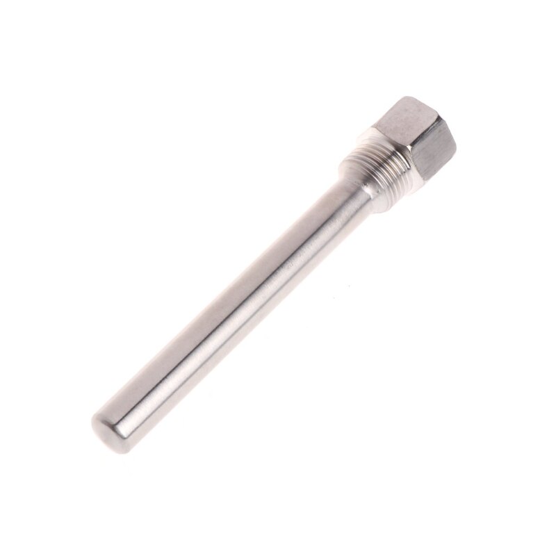 Stainless Steel Thermowell 1/2" NPT Threads 130mm Long For Temperature Sensors