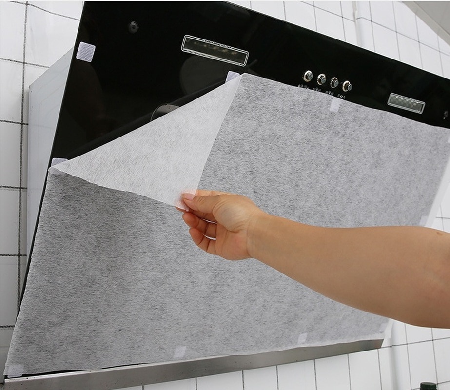 Filtro desechable de papel absorbente de aceite de cocina, filtros de algodón antiaceite no tejidos para Extractor de campana extractora, herramientas de cocina