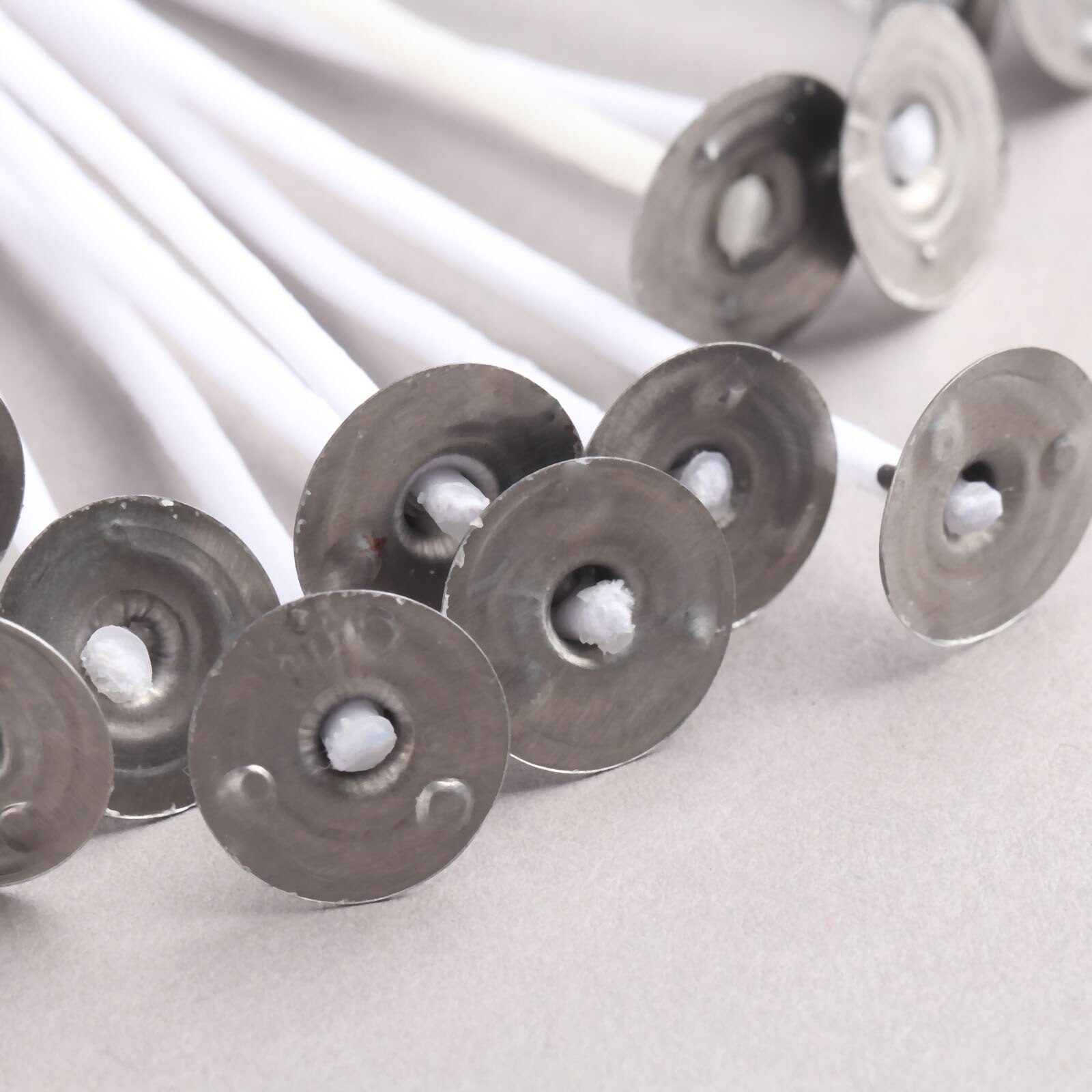100pcs Candle Wicks Cotton Core Waxed Wicks with Sustainer for Candle Making 15/18/20/25/30cm