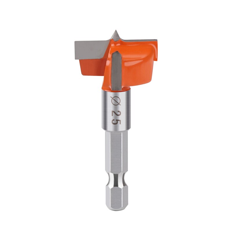 16-35Mm Tungsten Carbide Hout Scharnier Boring Boor Forstner Gatenzaag Met 1/4 Hex schacht Voor Plactic Hout: 25mm