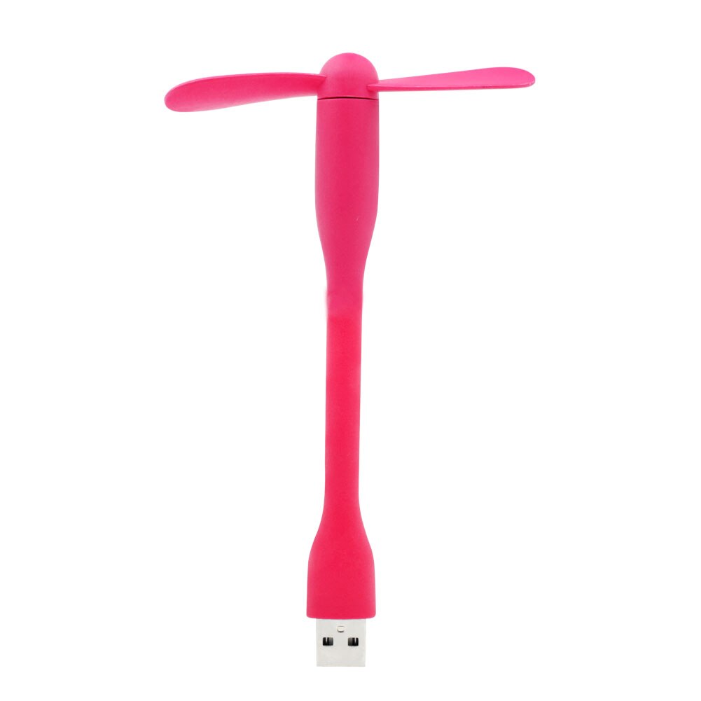 6 Colors Mini Flexible Portable Bendable USB Fan+LED Lamp Light Flexible For Apple Android Phone Laptop Desktop Power Bank: rosy