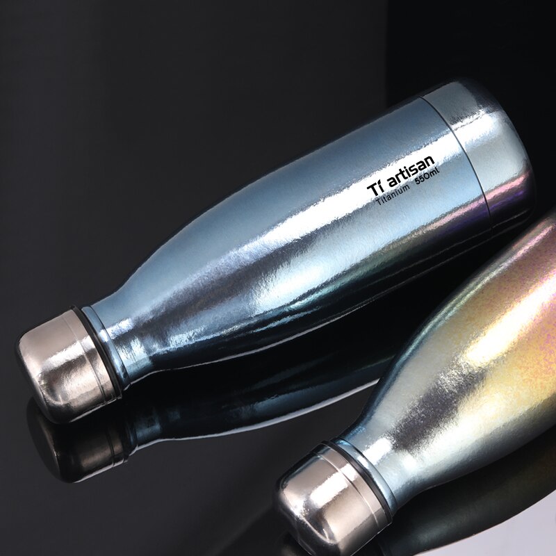 Titanium Licht Wandelen En Kamperen Fles Herbruikbare Lekvrij Ongeïsoleerde Titanium Water Kolf Coke Fles 550Ml Reizen Buiten
