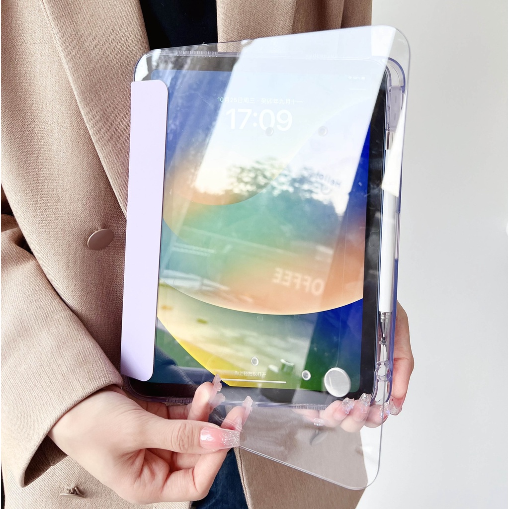 Funda acrílica giratoria transparente para iPad Air 11 2024 Air 6th 5 4 Pro 11 10th 10,9 10,2 9th 8th 7th funda con soporte con ranura para bolígrafo