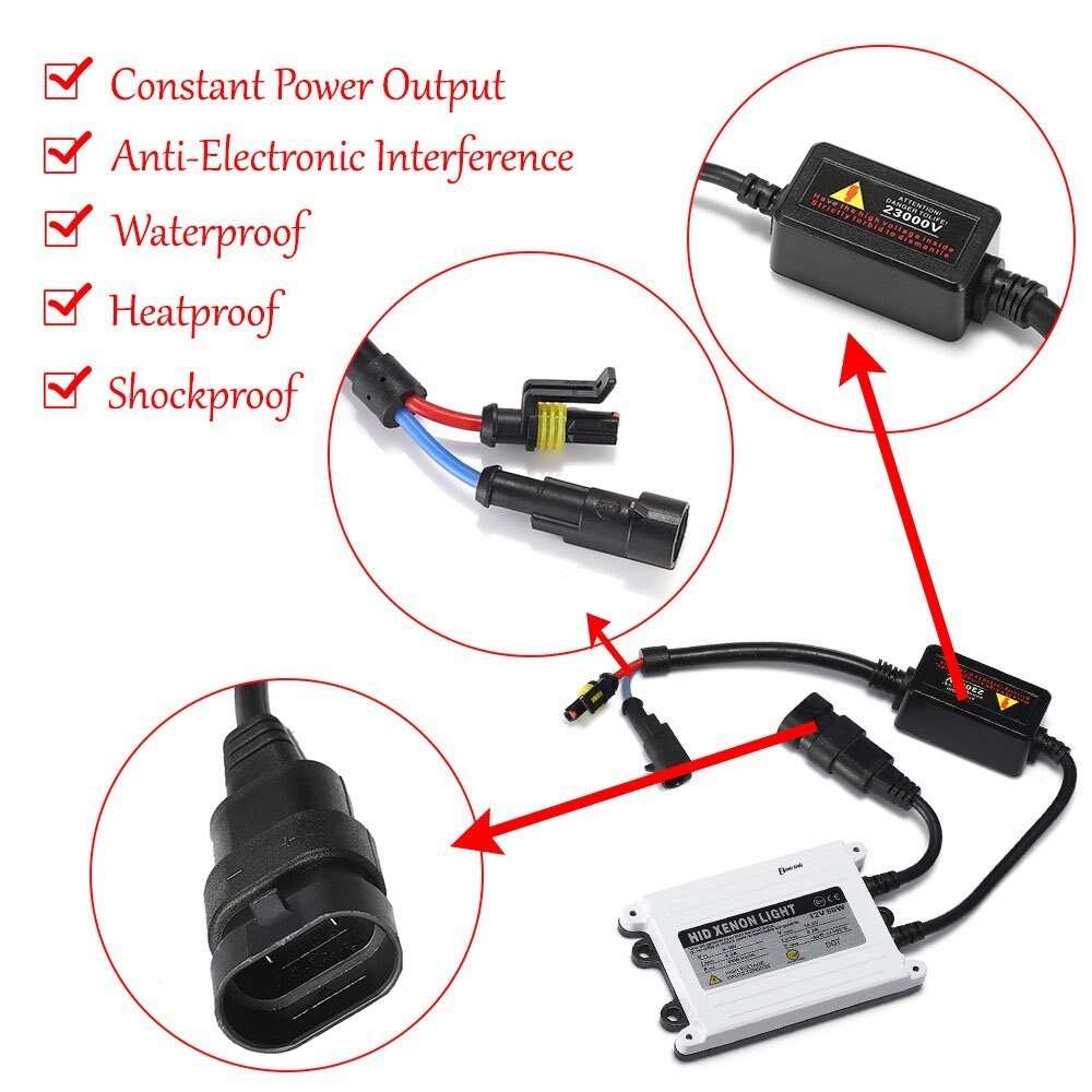 2 pcs Slim HID 55W Xenon Replacement Electronic Digital Conversion Ballast Kit Ignition Unit Block for Automobiles Car 12V