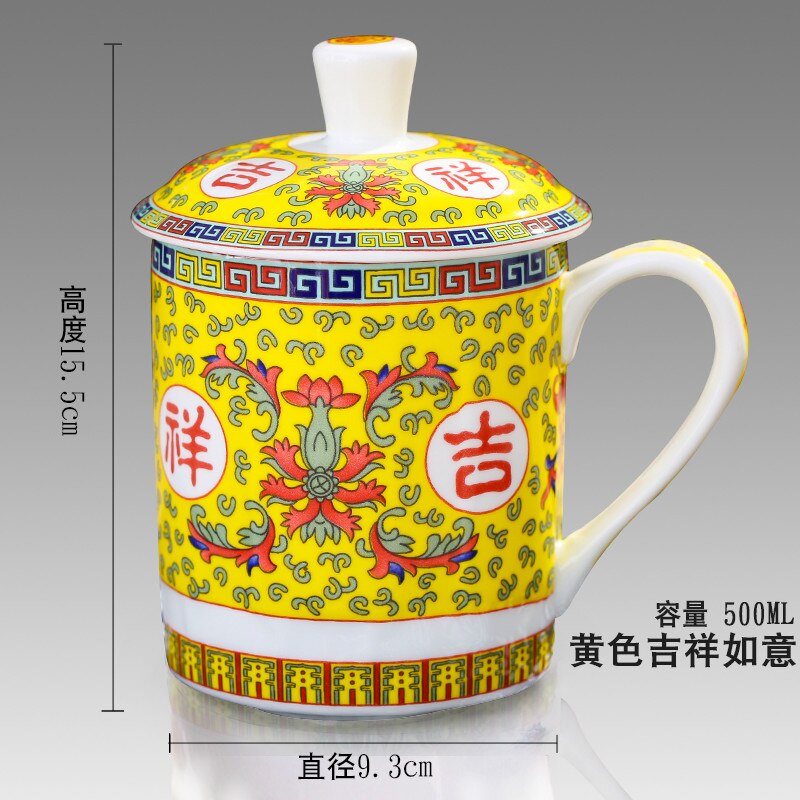 500Ml Chinese Stijl Bone China Jingdezhen Blauw En Wit Porselein Kopje Thee Kantoor Drink Cup Reizen Theewaar: 13