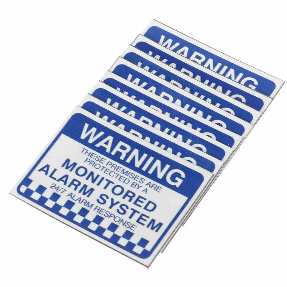 8pcs Notice Waterproof Home Warning Security Stickers Monitored Alarm System Letter Print Self Adhesive Easy Apply Sign PVC