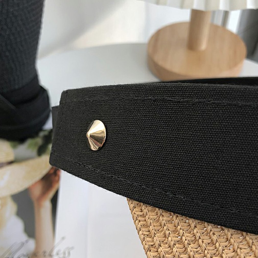 Chapeau de soleil à large bord pour femmes, à vide, pliable, Portable, décontracté, à la , en paille, visières, été