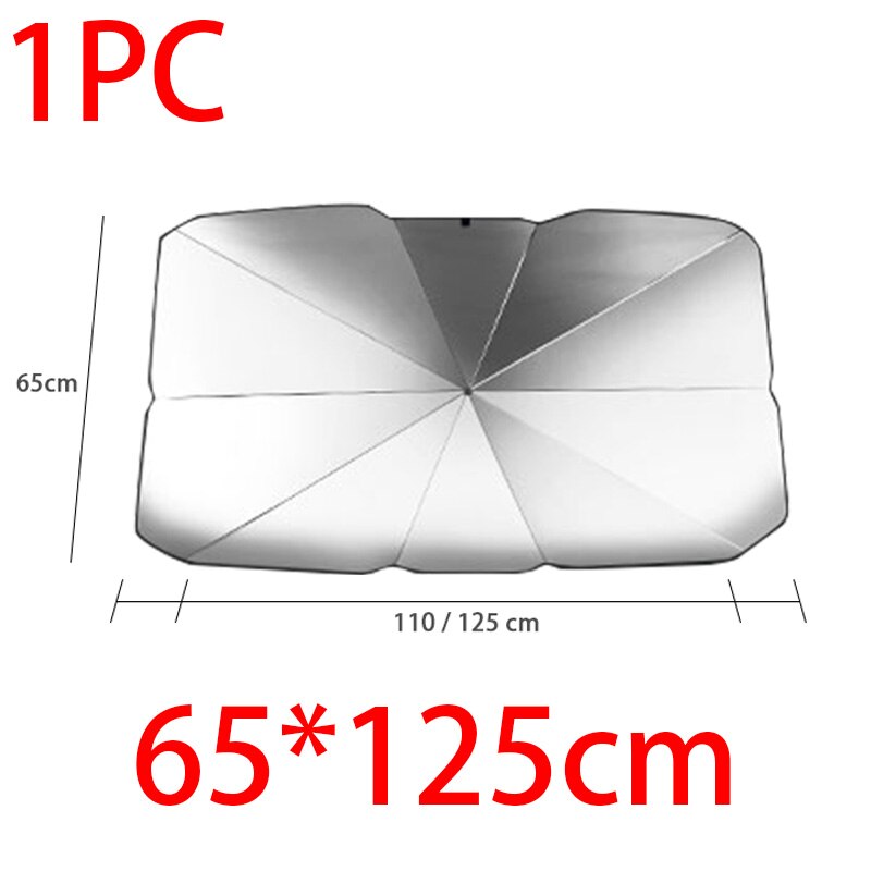 Bil parasol uv beskyttelse solskærm til bil forrude sommer uv reflektor visir beskyttelse solskærm auto indvendig brugt paraply: 65 x 125cm 1pc