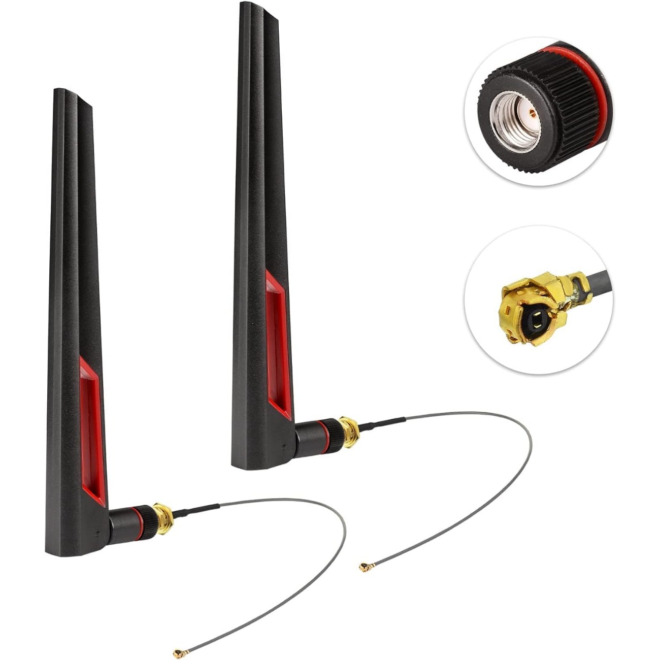 2.4GHz 5GHz 5.8GHz Dual Band Wifi Antenna + 15CM I-P-E-X-1 to RP-SMA for Mini PCIe Card Wireless Routers, PC Desktop, Repeater