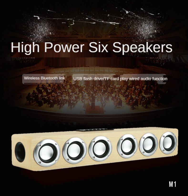 Houten Draadloze Bluetooth Speaker Computer Speakers Soundbar Voor Tv Pc Laptop Home Theater Surround Audio Hifi Stereo Subwoofer
