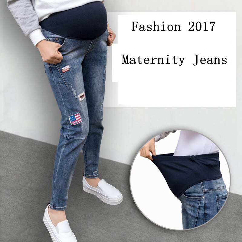 Mutterschaft Blau Jeans Für Schwangere Frau Schwangerschaft Hosen Elastische taille Schwangerschaft Kleidung Plus Größe Schwarz Denim Schwangere Kleidung
