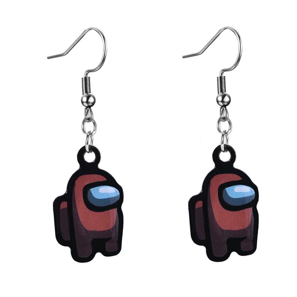 Pendientes colgantes de Juegos populares de los Estados Unidos para niñas, joyería brinco, juguetes de figuras de amongUS: ER148-E