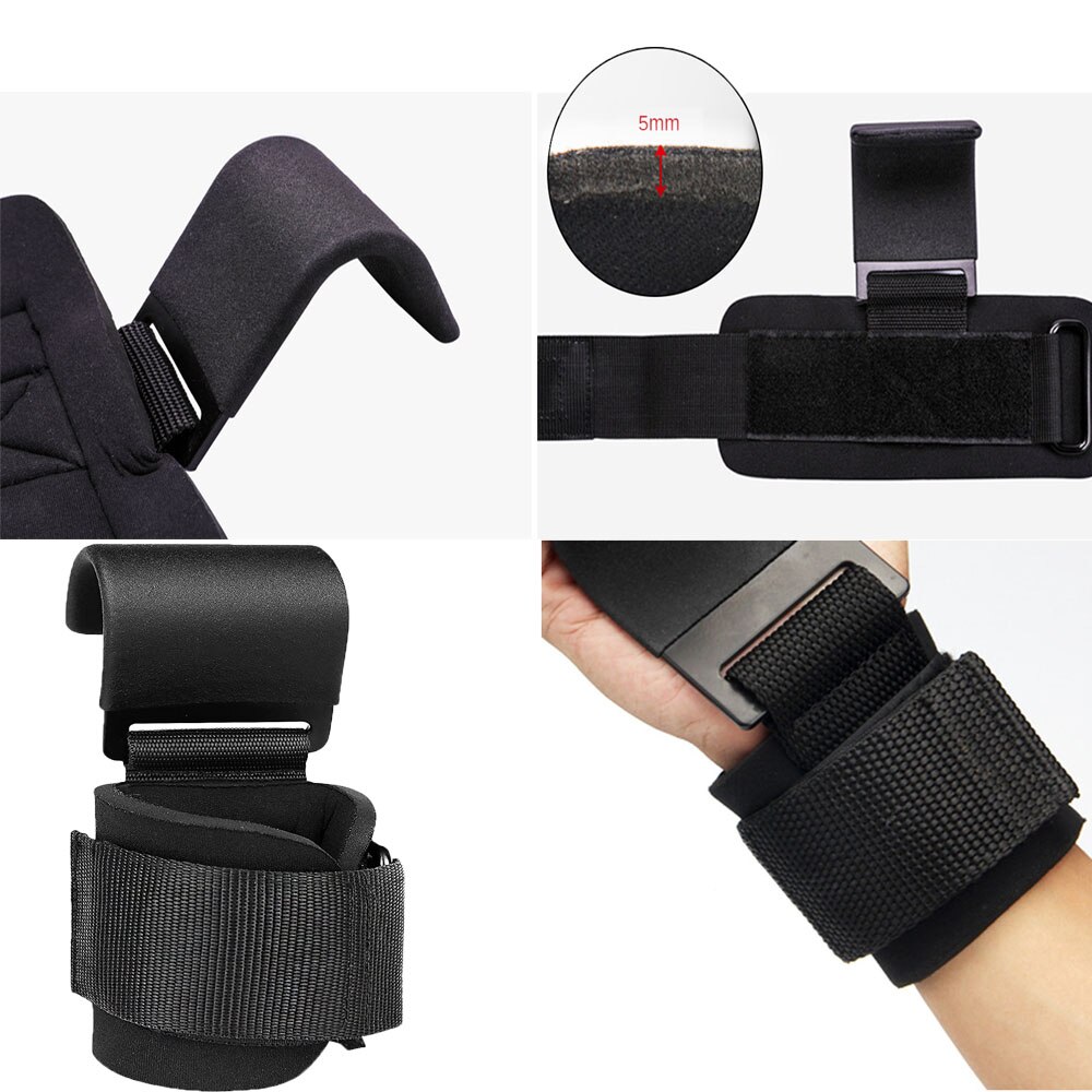 Ganci per sollevamento pesi cinturini da polso manubrio tiro-su potenza formazione presa manubri allenamento posteriore Bodybuild proteggi l&#39;attrezzatura per la pelle