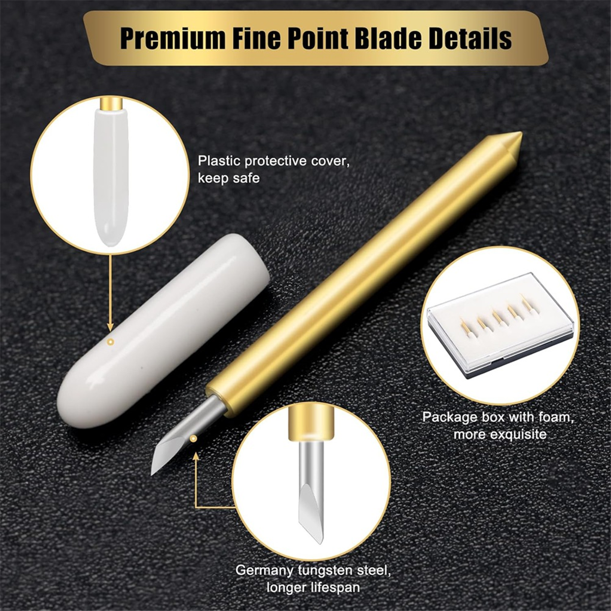 11 Stuks Premium Fijn Puntblad Met Behuizing, Voor Cricut Maker, Maker 3 Met Behuizing Voor Het Snijden Van Film, Vinyl, Sticker